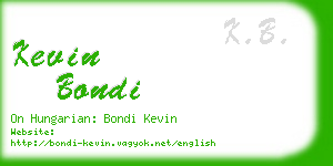 kevin bondi business card